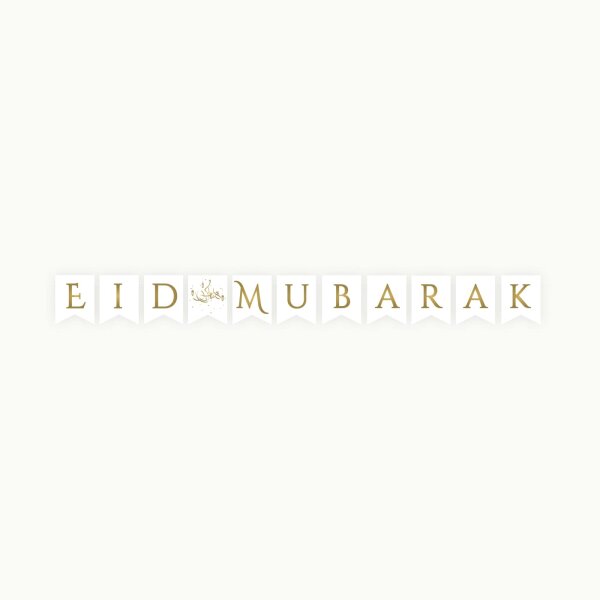Eid-Mubarak Wimpelkette (Weiß)