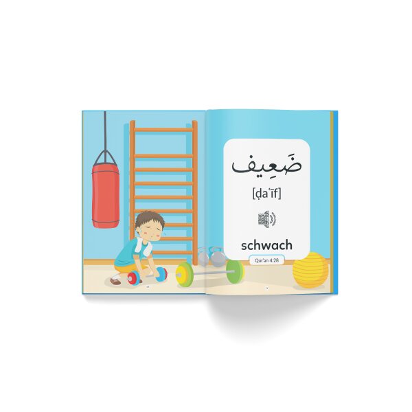 Ich lerne das arabische Alphabet anhand von Buchstabenlauten und Wörtern aus dem Qur´an