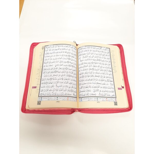 Quran Tajweed Rosa/Lila ( A5 mit Reißverschluss)