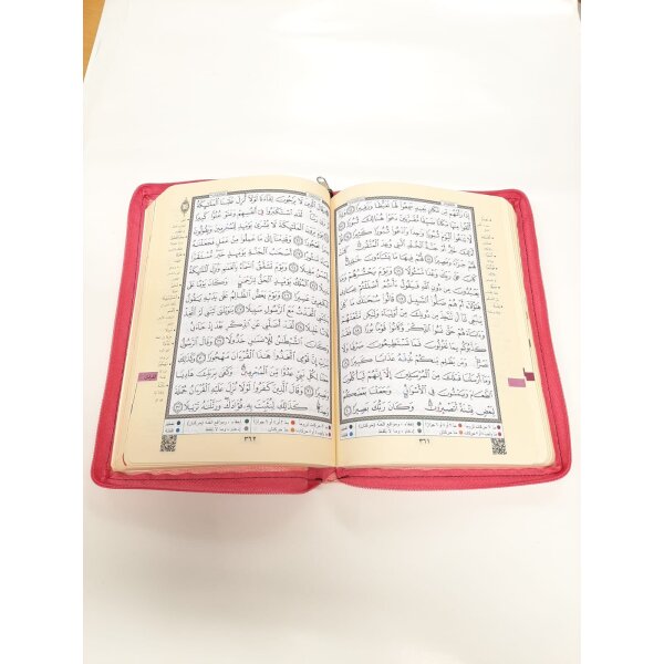 Tajweed Quran Rosa/Lila ( mit Reißverschluss)