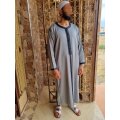 Premium Djalaba (Grau/Blau)