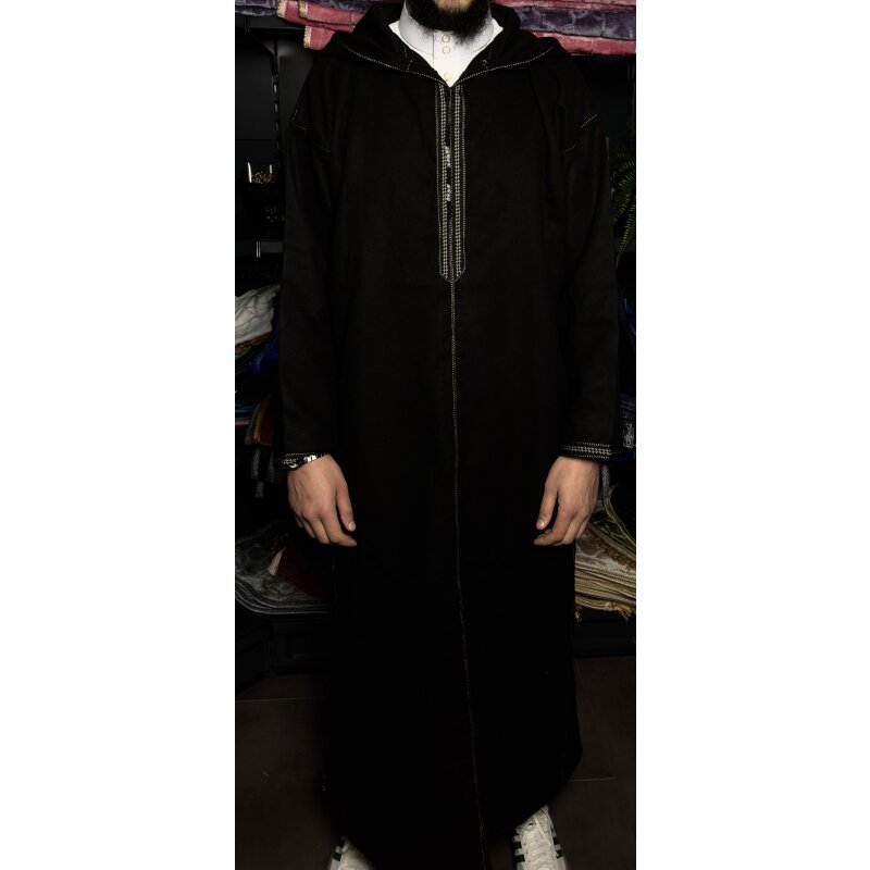 Marokkanische Winter Djalaba (Schwarz)