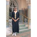 Sommer-Djalaba Schwarz mit Goldener Sfefa