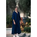 Sommer-Djalaba Blau mit Schwarzer Sfefa