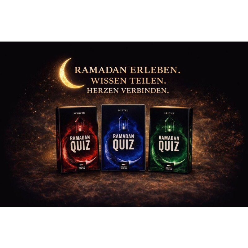 Ramadan Quiz Karten – Leicht · Mittel · Schwer (Set)