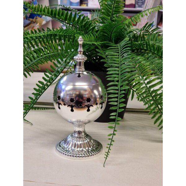 Bakhoor-Räuchergefäß Silber mit Deckel...